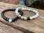 Bracelets de distance / couples - Agate noire et Amazonite 8 mm