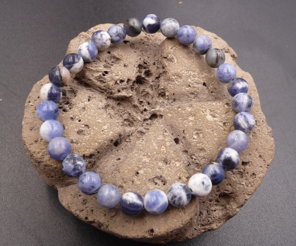 Bracelet en Sodalite naturelle de Bolivie - boules 6 mm - Lithothérapie