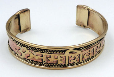 Bracelet Tibétain en cuivre gravé du mantra sacré - Porte chance et prospérité