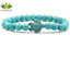 Bracelet en pierre véritable Howlite turquoise 6 mm + tortue de mer