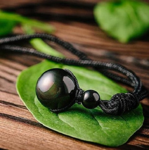 Collier "oeil céleste" en Obsidienne arc-en-ciel