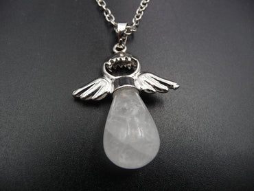 Collier "Mon Ange gardien" en Cristal de roche du Pakistan