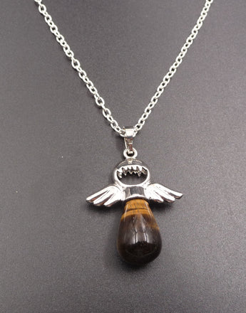 Collier "Mon Ange gardien" en Oeil de Tigre d'Afrique du Sud