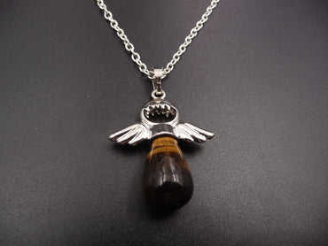 Collier "Mon Ange gardien" en Oeil de Tigre d'Afrique du Sud