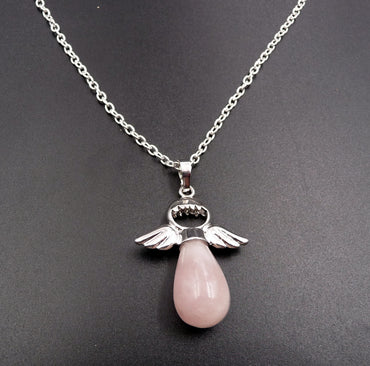 Collier "Mon Ange gardien" en Quartz rose du Brésil