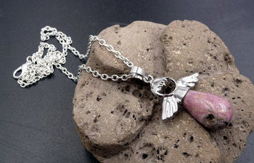 Collier "Mon Ange gardien" en Rhodonite de Tanzanie