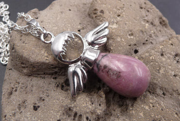 Collier "Mon Ange gardien" en Rhodonite de Tanzanie