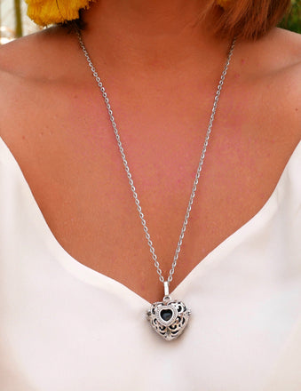 Bola de grossesse Coeur en métal argenté