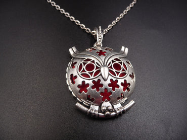 Collier aromathérapie avec pendentif chouette hibou diffuseur de parfum