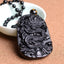 Collier avec pendentif Dragon en Obsidienne Noire