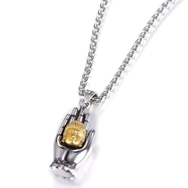 Collier Tibétain Bouddhiste Mudra et Bouddha