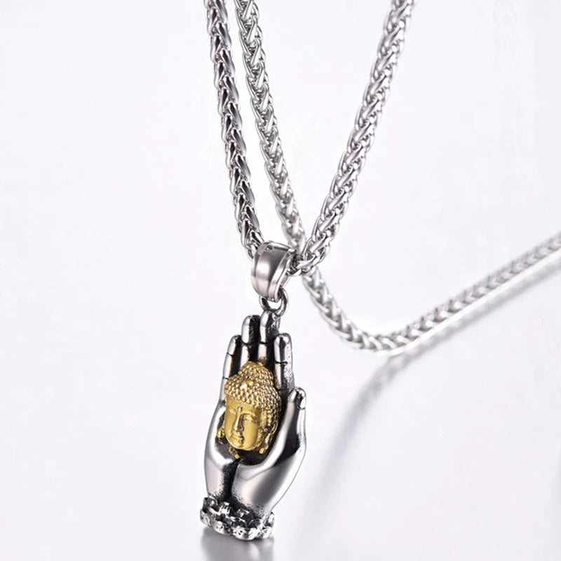 Collier Tibétain Bouddhiste Mudra et Bouddha