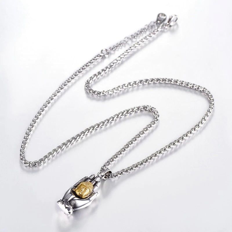 Collier Tibétain Bouddhiste Mudra et Bouddha