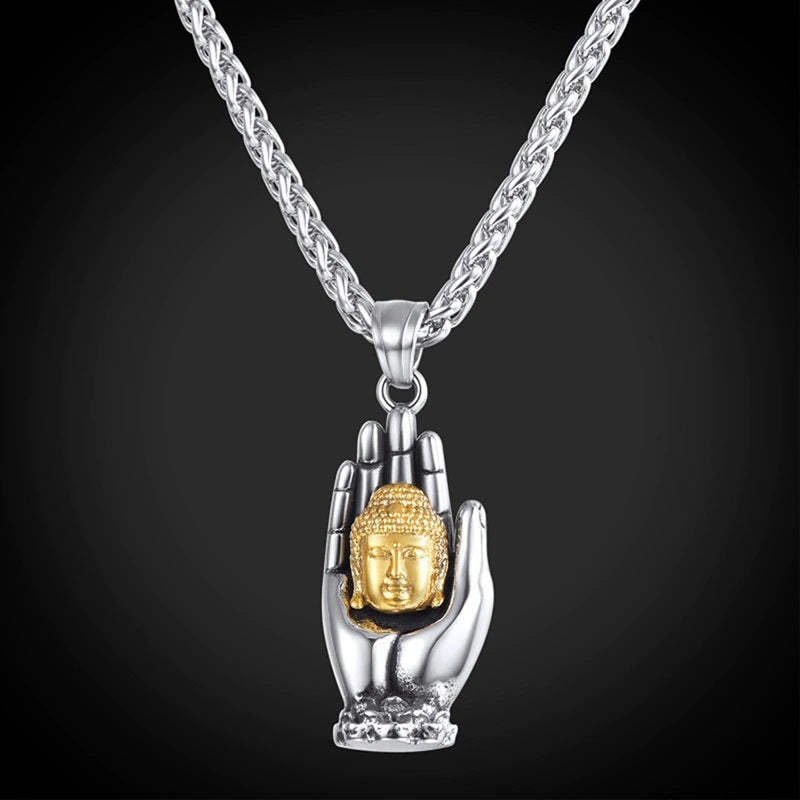 Collier Tibétain Bouddhiste Mudra et Bouddha