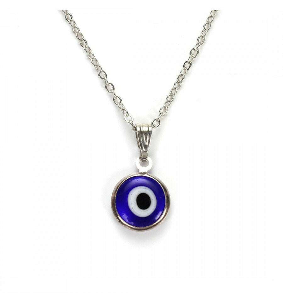 Collier argenté mixte Adultes/Enfants - Oeil turc Porte Bonheur