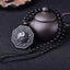 Collier pendentif Bagua Yin Yang en obsidienne noire véritable
