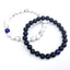 Bracelets de distance / couples - Lapis Lazuli, Agate noire et Howlite blanche 8 mm