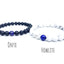 Bracelets de distance / couples - Lapis Lazuli, Agate noire et Howlite blanche 6 mm