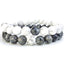 Bracelets de distance / couples - Labradorite et Howlite 6 mm