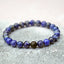 Bracelets de distance / couples - Agate noire et Lapis Lazuli 6 mm