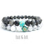 Bracelets de distance / couples - Howlite et Labradorite 8 mm