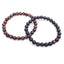 Bracelets de distance / couples - Agate noire et Oeil de Taureau 8 mm