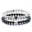 Bracelets de distance / couples - Agate noire et Howlite blanche 6 mm