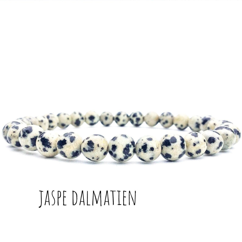 Bracelet en Jaspe Dalmatien 8 mm- Calme et paix intérieure