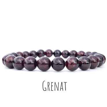 Bracelet en Grenat 6 mm- Energie et vitalité