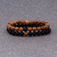 Bracelets de distance / couples - Onyx Agate noire et en Bois Wengé 6 mm