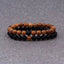 Bracelets de distance / couples - Onyx Agate noire et en Bois Wengé 6 mm