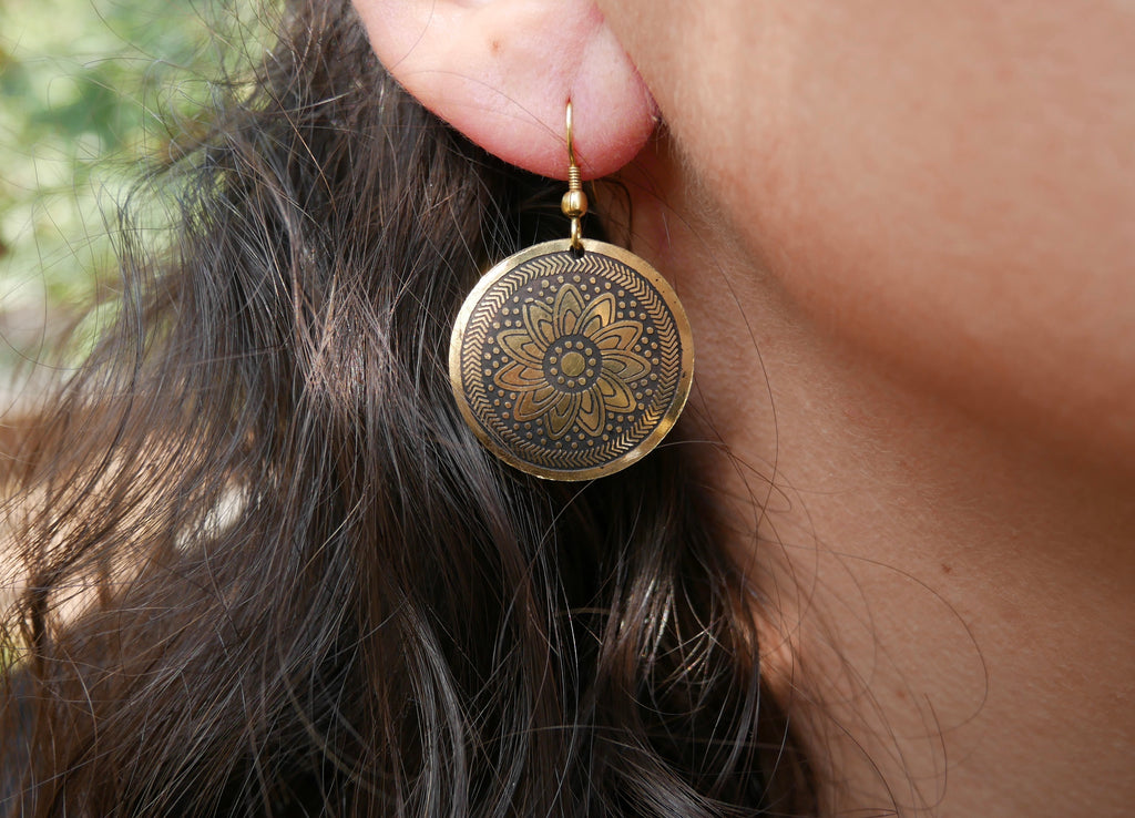 Boucles d'oreilles Dungarpur orientales artisanat Inde