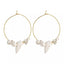 Boucles d'oreilles forme créole en coquillages et Howlite Blanche