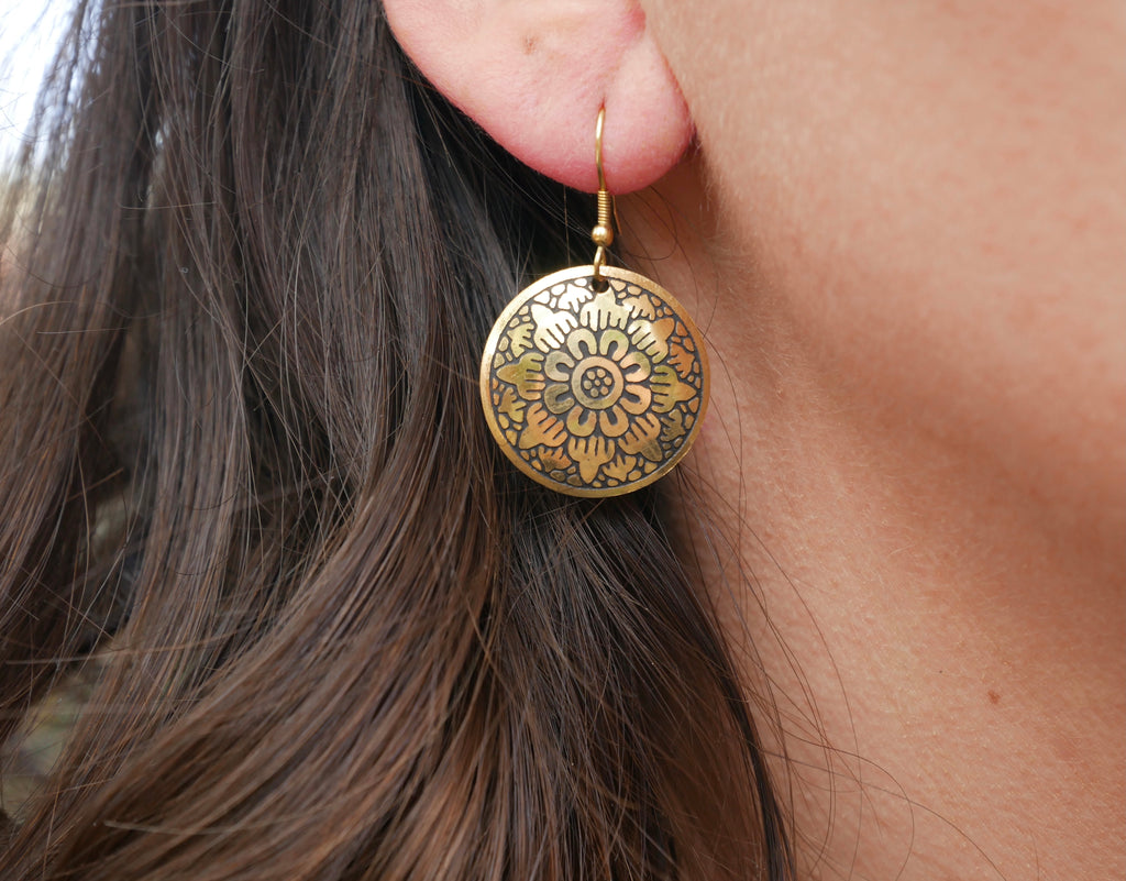 Boucles d'oreilles Kanpur orientales artisanat Inde