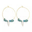 Boucles d'oreilles forme créole en coquillages et Howlite Turquoise