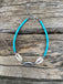 Chaîne de cheville coquillage cauri et perles en howlite turquoise