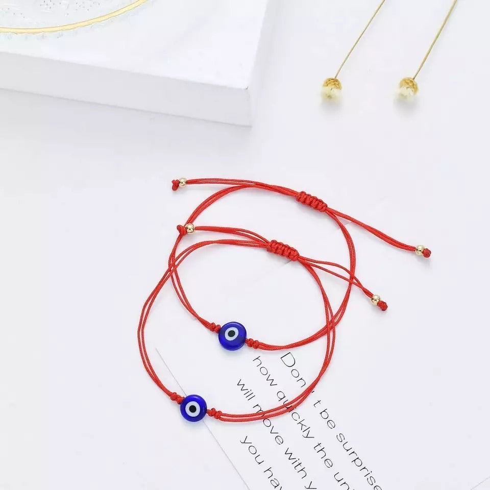 Lot de 2 Bracelets réglables mixtes Adultes/Enfants - Amulette Oeil turc Nazar Boncuk