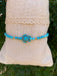 Bracelet chaîne en pierre véritable Howlite turquoise + tortue de mer