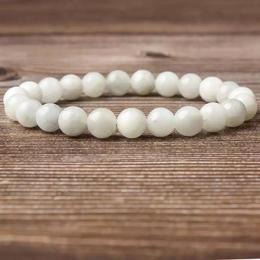Bracelet en Pierre de Lune 6 mm- Pierre de la féminité