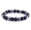 Bracelet "Triple Protection" Pierre de Lave, Agate noire et Hématite 6 mm