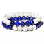 Bracelets de distance / couples - Lapis Lazuli et Howlite blanche 6 mm
