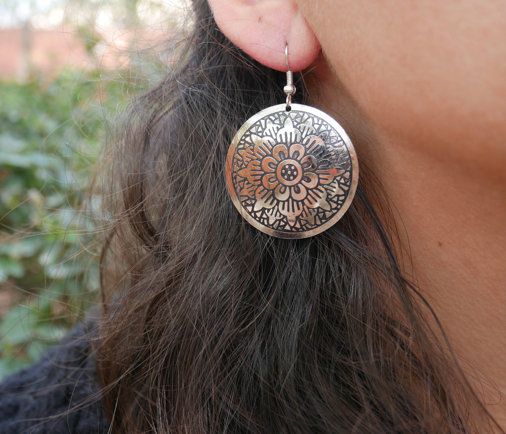 Boucles d'oreilles Bhopal orientales artisanat Inde