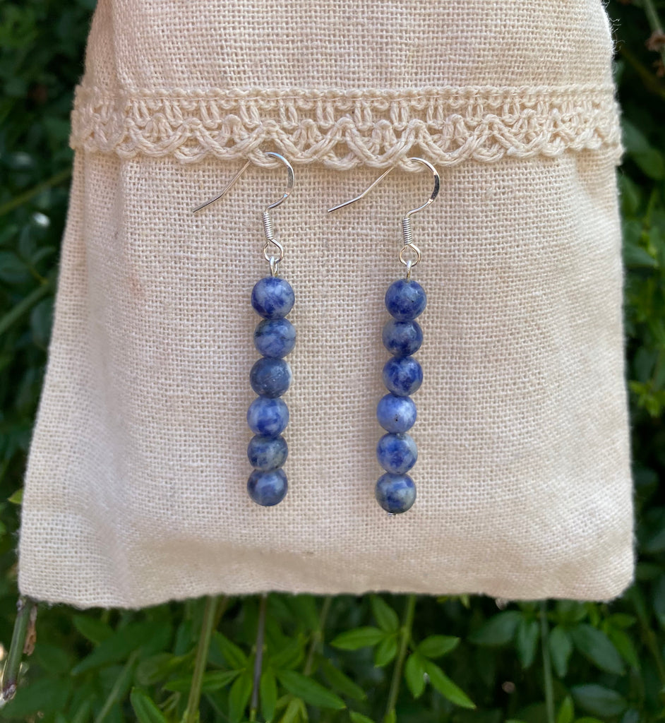 Boucles d'oreilles pendantes en Sodalite