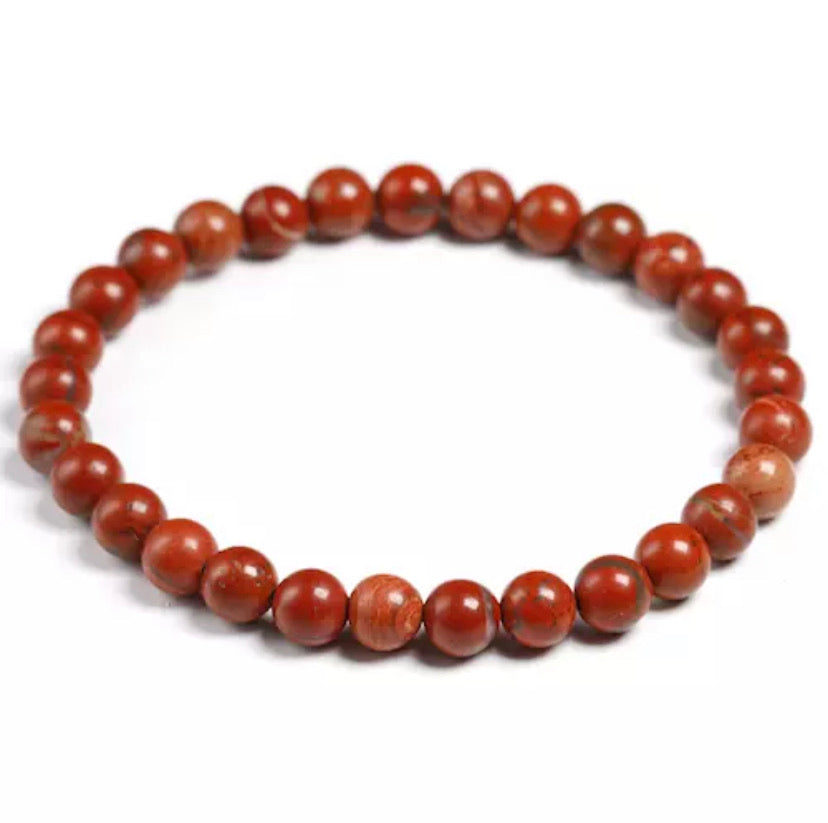 Bracelet en Jaspe rouge 6 mm- Protecteur suprême