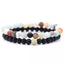 Bracelets de distance / couples - Agate noire et Amazonite 6 mm