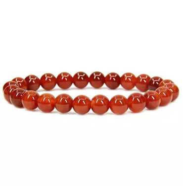 Bracelet en cornaline 6 mm- vitalité et dynamisme