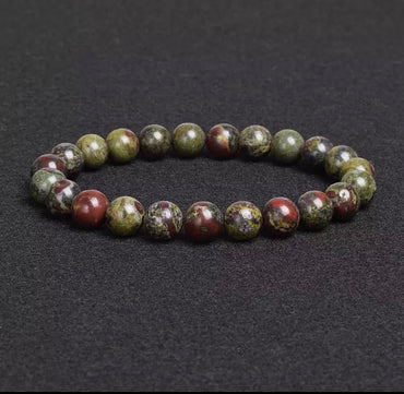 Bracelet élastique Lithothérapie en Jaspe Sang de Dragon