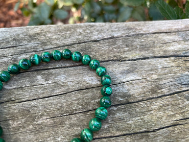 Bracelet en Malachite naturelle - Protection, guérison et clairvoyance - perles 6 mm