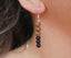 Boucles d'oreilles pendantes en Agate noire mate et bois Wengé