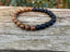 Bracelet élastique en bois wengé et onyx mat